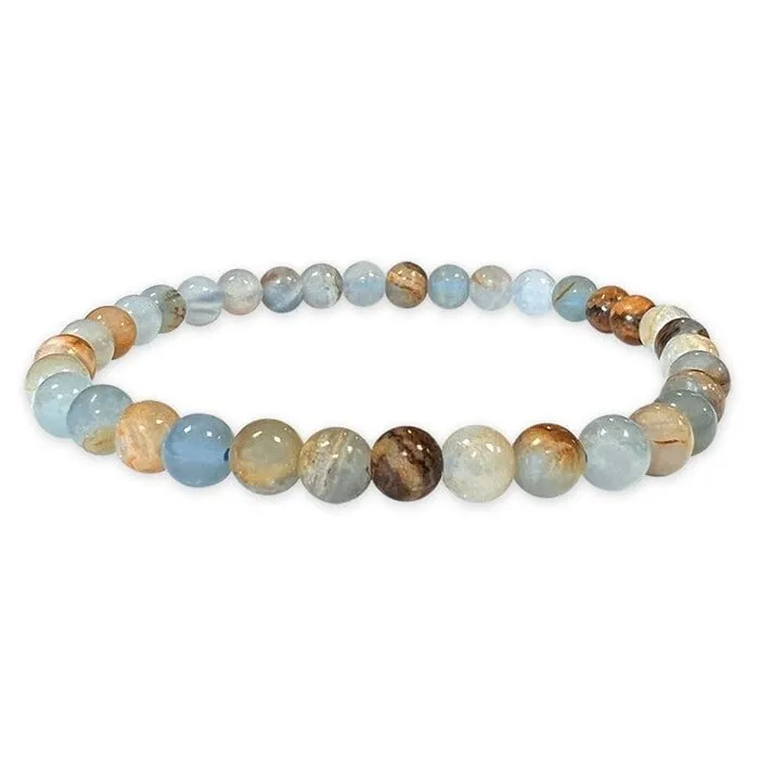 Armband calsiet mix blauw 5 mm - A  kwaliteit