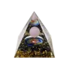 Orgonite Piramide  Rozenkwarts & Zwarte Obsidiaan Tree of Life