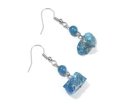 Oorbellen met ruwe Apatiet