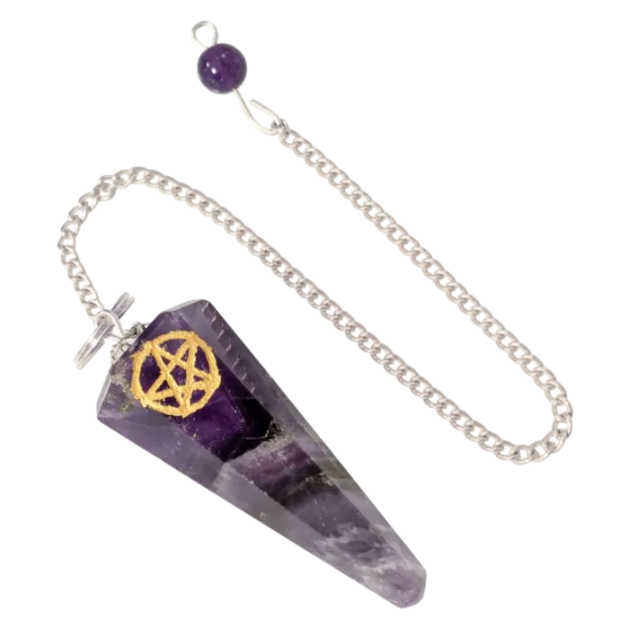Pendel Amethist met pentagram