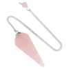 6-zijdige conische pendel rozenkwarts