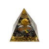 Orgonite Piramide  Tijgeroog & Zwarte Obsidiaan Tree of Life