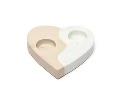 Kaarsenhouder roze zandsteen & marmer hart