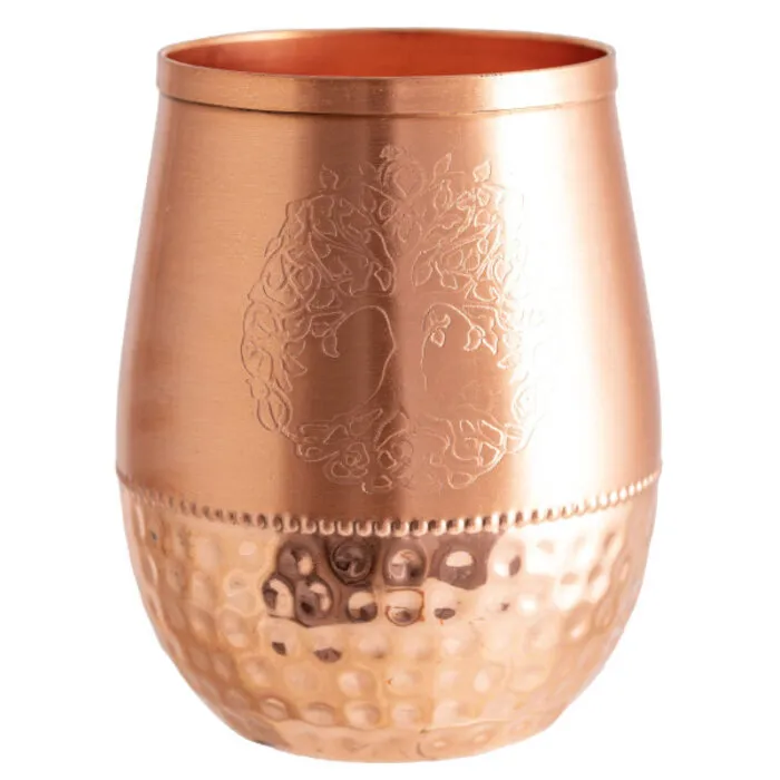 Koperen drinkbeker met levensboom