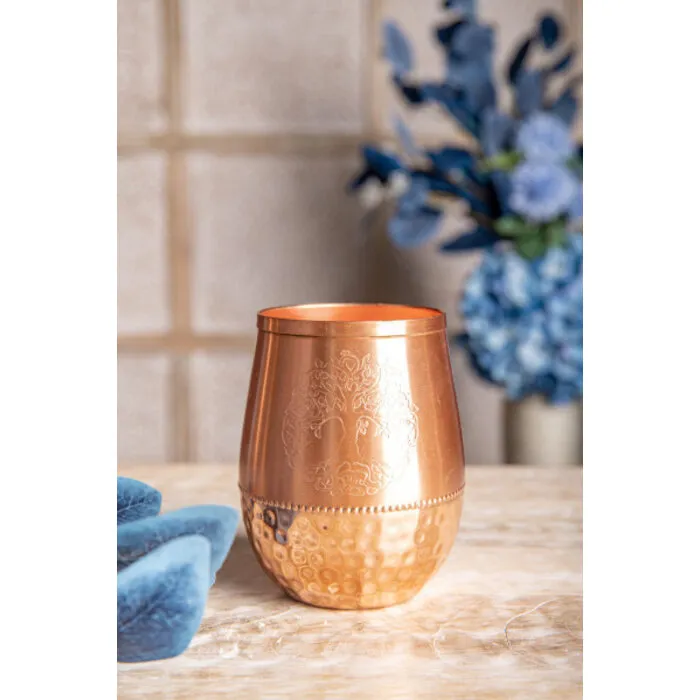 Koperen drinkbeker met levensboom