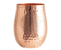 Koperen drinkbeker met levensbloem