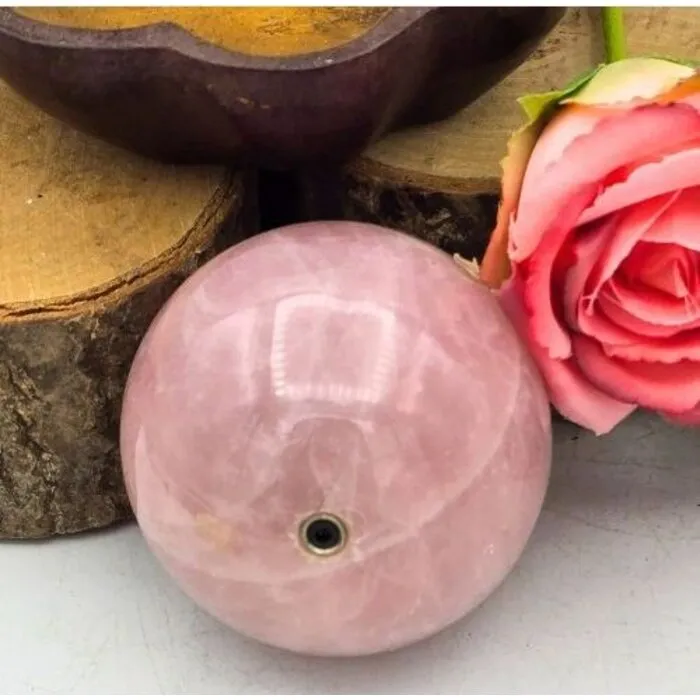 Edel-gedenk-steen Bol 60 mm Rozekwarts