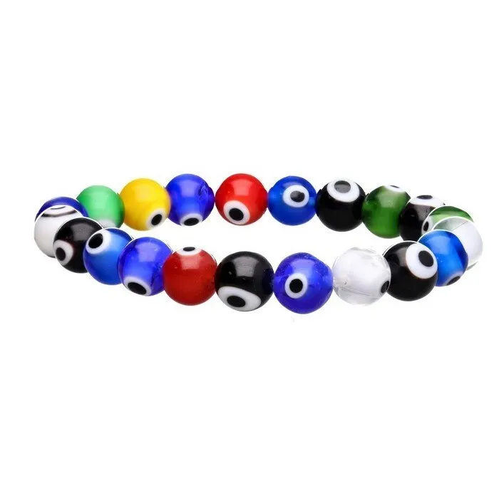 Boze oog armband mix kleur 10 mm