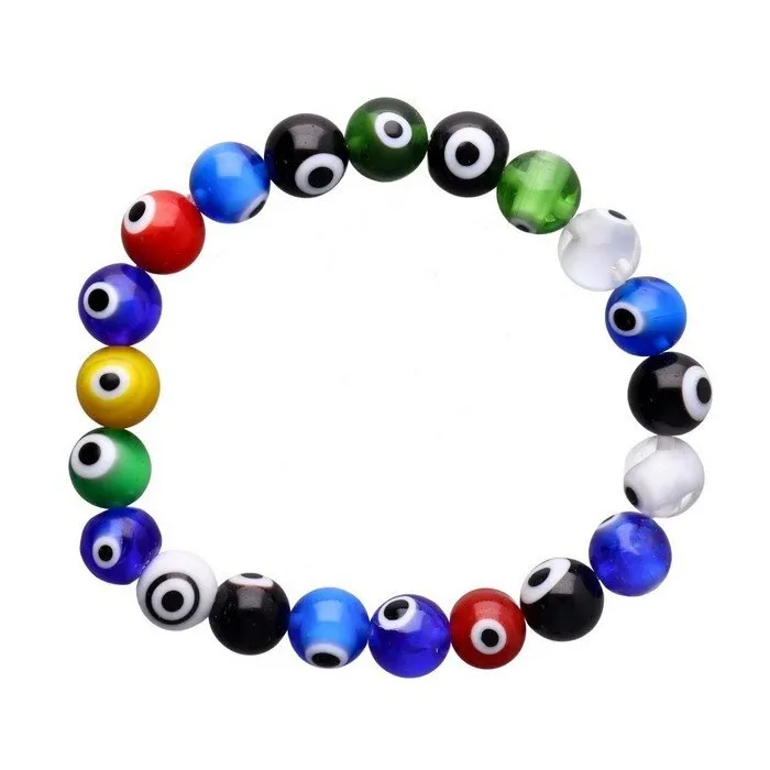 Boze oog armband mix kleur 10 mm