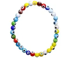 Boze oog armband mix kleur 6 mm