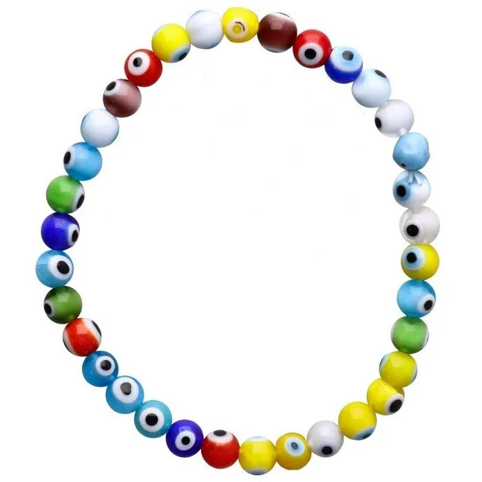 Boze oog armband mix kleur 6 mm