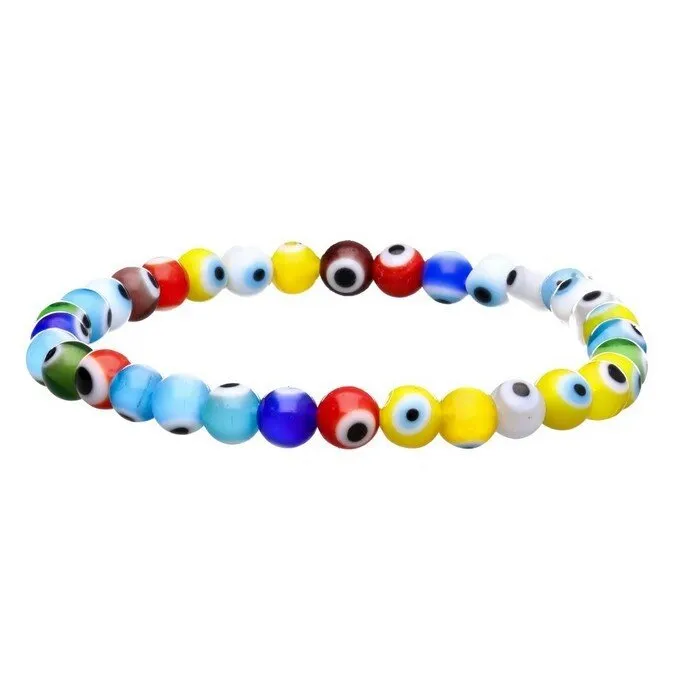 Boze oog armband mix kleur 6 mm