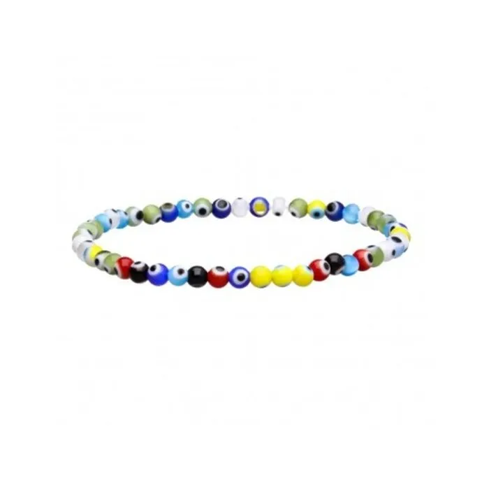 Boze oog armband mix kleur 4 mm
