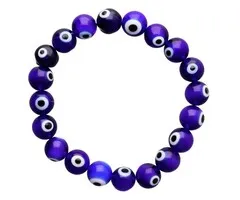 Boze oog armband donker blauw 10 mm