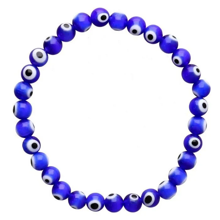 Boze oog armband donker blauw 6 mm