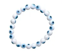 Boze oog armband wit 8 mm