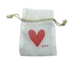 Cadeauzakje Stof – 12 cm x 9 cm – Liefs en Kusjes