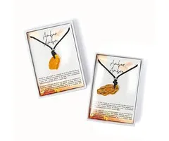 Barnsteen hanger met veterkoord