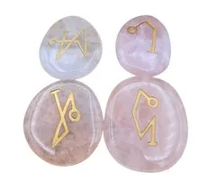 Set van 4 Rozenkwarts Engelenstenen