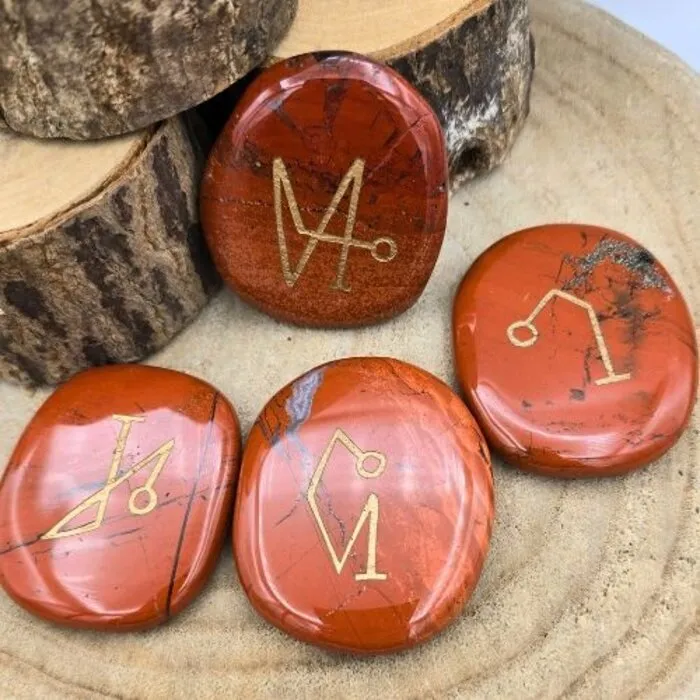 Set van 4 Jaspis Engelenstenen