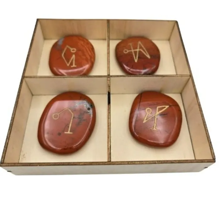 Set van 4 Jaspis Engelenstenen