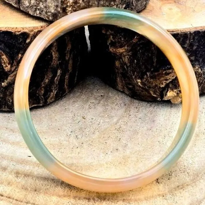 Armband van Natuurlijk Oranje en Groen Agaat