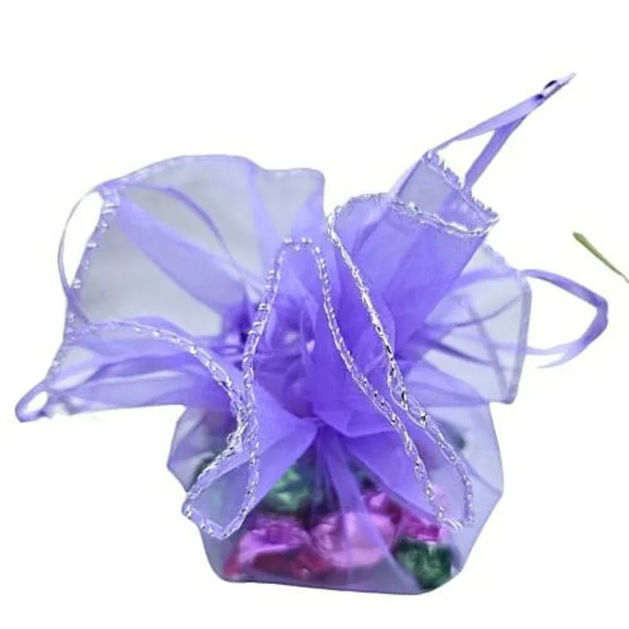 Organza Buidel Cirkel Paars - 10 Stuks