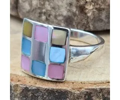 Sterling Zilveren Ring met Parelmoer – Maat  8,5