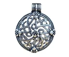 Zilveren Hanger Viking Kruis met Midgard Slang