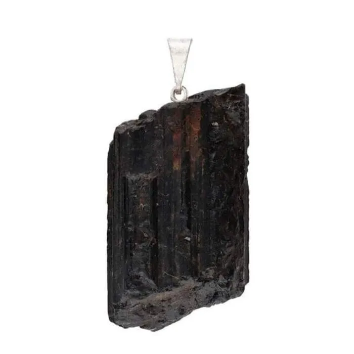 Zwarte toermalijn hanger ruw