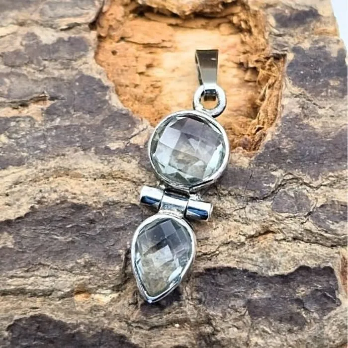 Prasioliet Hanger Sterling Zilver -  ca. 25 mm