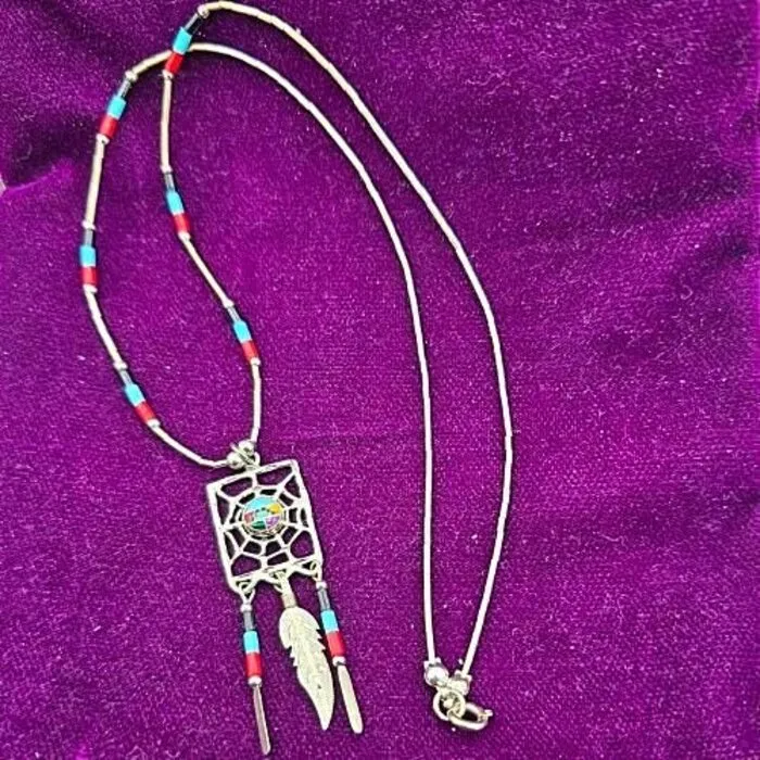 Navajo Dreamcatcher Halsketting Sterling Zilver