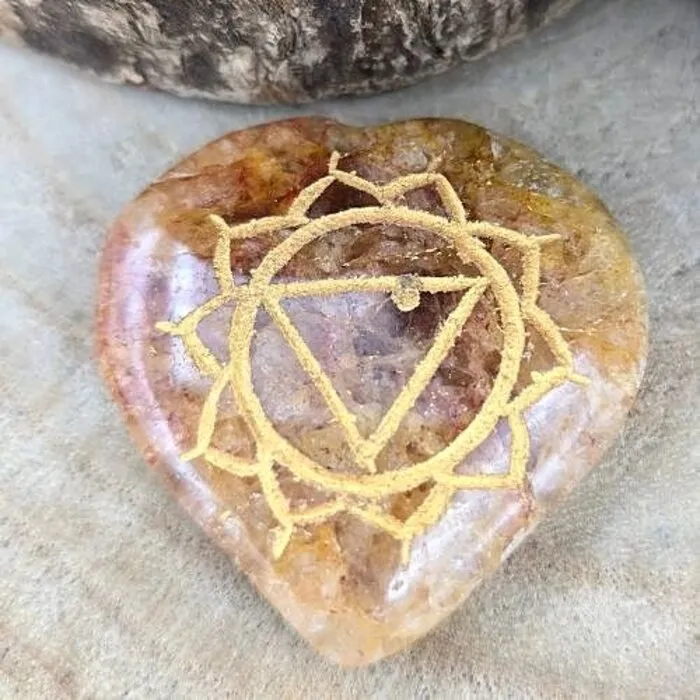 Gele Aventurijn met Zonnevlechtchakra Symbool