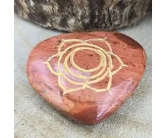Hartvormige Jaspis met Sacraalchakra Symbool