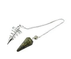 Jaspis Duo Pendel met Spiraal – Groene Jaspis