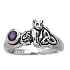 Ring met Kat en Amethist – Maat 8