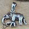 Hanger Zilver – Moeder en Baby Olifant (ca. 20 mm)