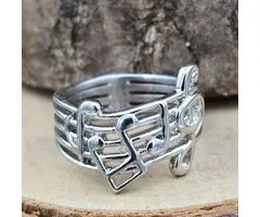 Ring zilver met G-Sleutel en Noten