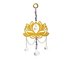 Suncatcher met lotus, amethist en kristallen