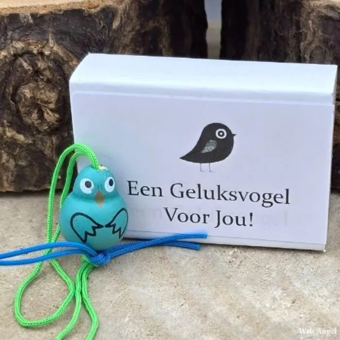 Wensdoosje - Geluksvogel met Houten Vogeltje