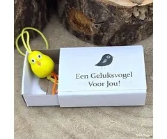 Wensdoosje - Geluksvogel met Houten Vogeltje