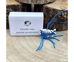 Wensdoosje - Goede reis - met Houten Vliegtuigje