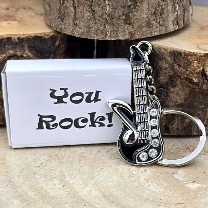 Wensdoosje – You Rock! | Sleutelhanger met Gitaar