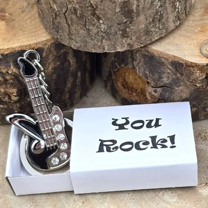 Wensdoosje – You Rock! | Sleutelhanger met Gitaar