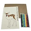 Kleur je eigen kaart - Hert| met Kleurpotloden en Envelop