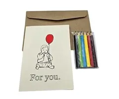 Kleur je eigen kaart | Wenskaart "For You" met Potloden en Envelop