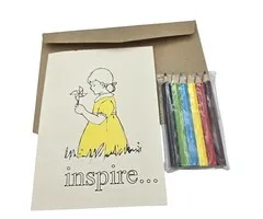 Kleur je eigen kaart  | Wenskaart met de tekst "Inspire"