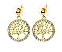 Oorbellen levensboom goudkleurig