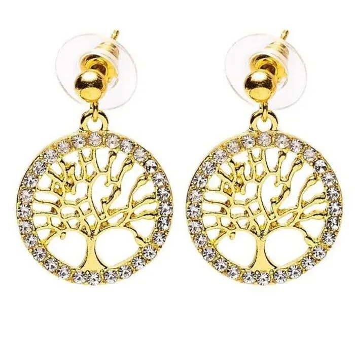 Oorbellen levensboom goudkleurig