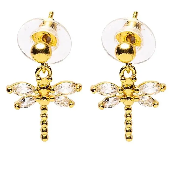 Oorbellen libelle goudkleurig